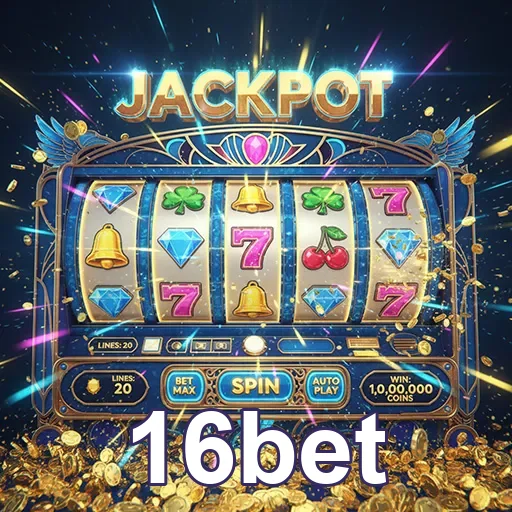Imagem de máquinas caça-níqueis exibidas no site 16bet, destaque para jogos de slots emocionantes
